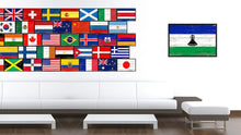 Load image into Gallery viewer, Lesotho Country National Flag Vintage Canvas Print with Picture Frame Home Decor Wall Art Collection Gift Ideas