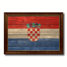 Load image into Gallery viewer, Croatia Country Flag Texture Canvas Print with Brown Custom Picture Frame Home Decor Gift Ideas Wall Art Decoration