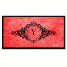 Load image into Gallery viewer, Alphabet Letter Y Red Canvas Print, Black Custom Frame