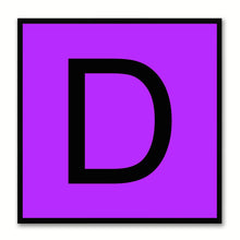 Load image into Gallery viewer, Alphabet D Purple Canvas Print Black Frame Kids Bedroom Wall Décor Home Art