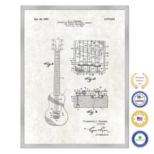 Load image into Gallery viewer, 1951 Fender Guitar Bridge and Pickup Assembly Old Patent Art Print on Canvas Custom Framed Vintage Home Decor Wall Decoration Great for Gifts