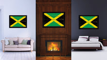 Load image into Gallery viewer, Jamaica Country Flag Vintage Canvas Print with Black Picture Frame Home Decor Gifts Wall Art Decoration Artwork
