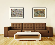 Load image into Gallery viewer, Christian Celestial Hemisphere Vintage Antique Map Wall Art Home Decor Gift Ideas Canvas Print Custom Picture Frame