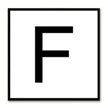 Load image into Gallery viewer, Alphabet F White Canvas Print Black Frame Kids Bedroom Wall Décor Home Art