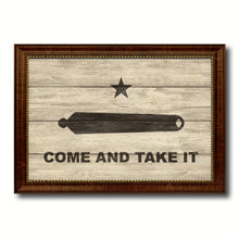 Load image into Gallery viewer, Revolution Come and Take It Military Flag Texture Canvas Print with Brown Picture Frame Home Decor Wall Art Gifts
