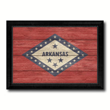 Load image into Gallery viewer, Arkansas State Flag Texture Canvas Print with Black Picture Frame Home Decor Man Cave Wall Art Collectible Decoration Artwork Gifts