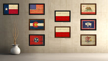 Load image into Gallery viewer, Poland & Polish Country Flag Vintage Canvas Print with Black Picture Frame Home Decor Gifts Wall Art Decoration Artwork