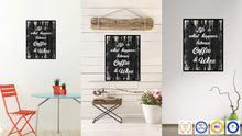 Load image into Gallery viewer, Life Is What Happens Between Coffee & Wine Quote Saying Canvas Print Black Picture Frame Wall Art Gift Ideas
