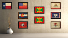 Load image into Gallery viewer, Grenada Country Flag Vintage Canvas Print with Brown Picture Frame Home Decor Gifts Wall Art Decoration Artwork