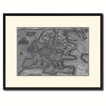 Load image into Gallery viewer, Europe Vintage B&W Map Canvas Print, Picture Frame Home Decor Wall Art Gift Ideas