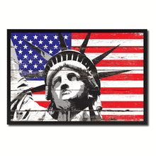 Load image into Gallery viewer, Statue of Liberty USA Flag Vintage Canvas Print with Picture Frame Home Decor Man Cave Wall Art Collectible Decoration Artwork Gifts