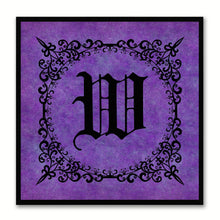 Load image into Gallery viewer, Alphabet W Purple Canvas Print Black Frame Kids Bedroom Wall Décor Home Art