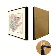 Load image into Gallery viewer, Spain Portugal Vintage Antique Map Wall Art Home Decor Gift Ideas Canvas Print Custom Picture Frame