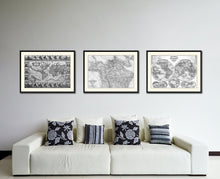 Load image into Gallery viewer, Canada Alaska Vintage B&W Map Canvas Print, Picture Frame Home Decor Wall Art Gift Ideas