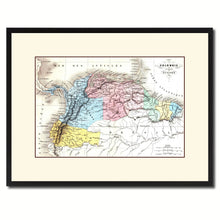 Load image into Gallery viewer, Columbia Venezuela Guianna Vintage Antique Map Wall Art Home Decor Gift Ideas Canvas Print Custom Picture Frame