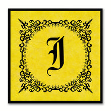 Load image into Gallery viewer, Alphabet I Yellow Canvas Print Black Frame Kids Bedroom Wall Décor Home Art