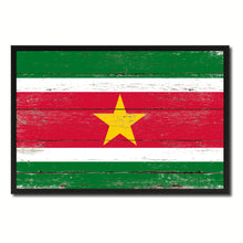 Load image into Gallery viewer, Suriname Country National Flag Vintage Canvas Print with Picture Frame Home Decor Wall Art Collection Gift Ideas