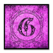Load image into Gallery viewer, Alphabet G Purple Canvas Print Black Frame Kids Bedroom Wall Décor Home Art