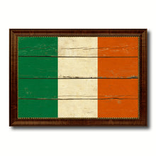 Load image into Gallery viewer, Ireland Country Flag Vintage Canvas Print with Brown Picture Frame Home Decor Gifts Wall Art Decoration Artwork
