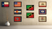 Load image into Gallery viewer, Saint Kitts and Nevis Country Flag Vintage Canvas Print with Brown Picture Frame Home Decor Gifts Wall Art Decoration Artwork