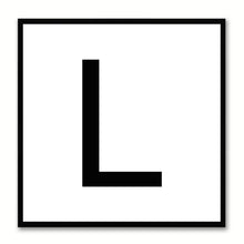 Load image into Gallery viewer, Alphabet L White Canvas Print Black Frame Kids Bedroom Wall Décor Home Art