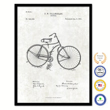 Load image into Gallery viewer, 1891 Bicycle Old Patent Art Print on Canvas Custom Framed Vintage Home Decor Wall Decoration Great for Gifts