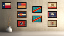 Load image into Gallery viewer, Congo Democratic Republic Country Flag Vintage Canvas Print with Black Picture Frame Home Decor Gifts Wall Art Decoration Artwork