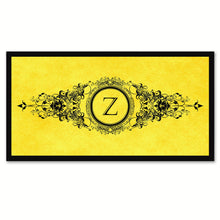 Load image into Gallery viewer, Alphabet Letter Z Yellow Canvas Print, Black Custom Frame