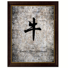Load image into Gallery viewer, Zodiac Ox Horoscope Canvas Print Brown Picture Frame Home Decor Wall Art Gift Ideas