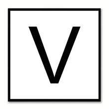 Load image into Gallery viewer, Alphabet V White Canvas Print Black Frame Kids Bedroom Wall Décor Home Art