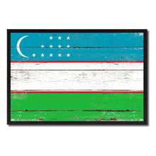 Load image into Gallery viewer, Uzbekistan Country National Flag Vintage Canvas Print with Picture Frame Home Decor Wall Art Collection Gift Ideas