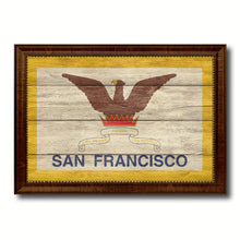 Load image into Gallery viewer, San Francisco City San Francisco State Texture Flag Canvas Print Brown Picture Frame