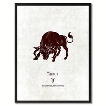 Load image into Gallery viewer, Zodiac Taurus Horoscope Astrology Canvas Print, Black Picture Frame Gifts Home Decor Wall Art Decoration