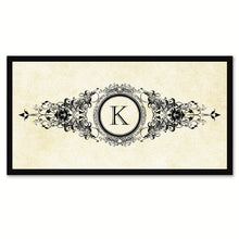 Load image into Gallery viewer, Alphabet Letter K White Canvas Print, Black Custom Frame