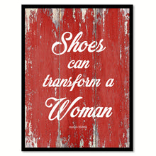 Load image into Gallery viewer, Shoes Can Transform A Woman Manolo Blahnik Quote Saying Framed Canvas Print Gift Ideas Home Decor Wall Art 121937 Red