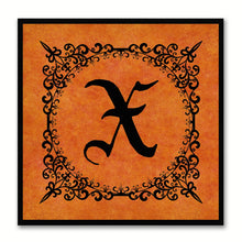 Load image into Gallery viewer, Alphabet X Orange Canvas Print Black Frame Kids Bedroom Wall Décor Home Art