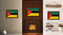 Load image into Gallery viewer, Mozambiqu Country Flag Vintage Canvas Print with Brown Picture Frame Home Decor Gifts Wall Art Decoration Artwork