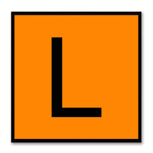 Load image into Gallery viewer, Alphabet L Orange Canvas Print Black Frame Kids Bedroom Wall Décor Home Art