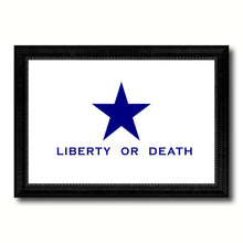 Load image into Gallery viewer, Liberty or Death Flag Goliad Texas Battle Independence Military Flag Canvas Print Black Picture Frame Gifts Home Decor Wall Art