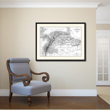 Load image into Gallery viewer, Columbia Venezuela Guianna Vintage B&W Map Canvas Print, Picture Frame Home Decor Wall Art Gift Ideas