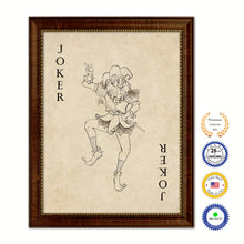Load image into Gallery viewer, Joker Poker Decks of Vintage Cards Print on Canvas Brown Custom Framed
