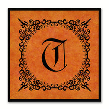 Load image into Gallery viewer, Alphabet T Orange Canvas Print Black Frame Kids Bedroom Wall Décor Home Art