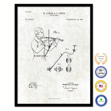 Load image into Gallery viewer, 1889 Violin Rest Old Patent Art Print on Canvas Custom Framed Vintage Home Decor Wall Decoration Great for Gifts
