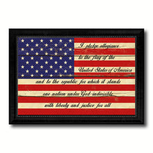 Load image into Gallery viewer, The Pledge of Allegiance American USA Flag Vintage Canvas Print with Black Picture Frame Home Decor Wall Art Decoration Gift Ideas