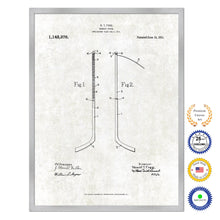 Load image into Gallery viewer, 1915 Hockey Stick Old Patent Art Print on Canvas Custom Framed Vintage Home Decor Wall Decoration Great for Gifts