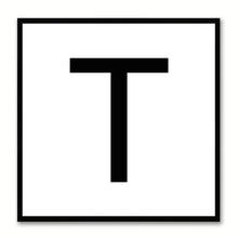 Load image into Gallery viewer, Alphabet T White Canvas Print Black Frame Kids Bedroom Wall Décor Home Art