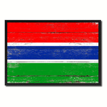 Load image into Gallery viewer, Gambia Country National Flag Vintage Canvas Print with Picture Frame Home Decor Wall Art Collection Gift Ideas