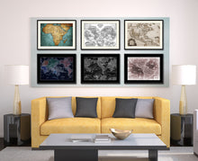 Load image into Gallery viewer, America Vintage Vivid Sepia Map Canvas Print, Picture Frames Home Decor Wall Art Decoration Gifts