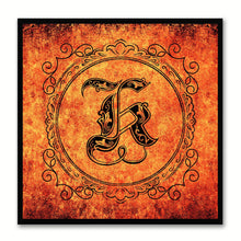 Load image into Gallery viewer, Alphabet K Orange Canvas Print Black Frame Kids Bedroom Wall Décor Home Art