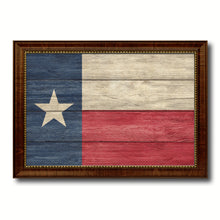 Load image into Gallery viewer, Texas State Flag Texture Canvas Print with Brown Picture Frame Gifts Home Decor Wall Art Collectible Decoration